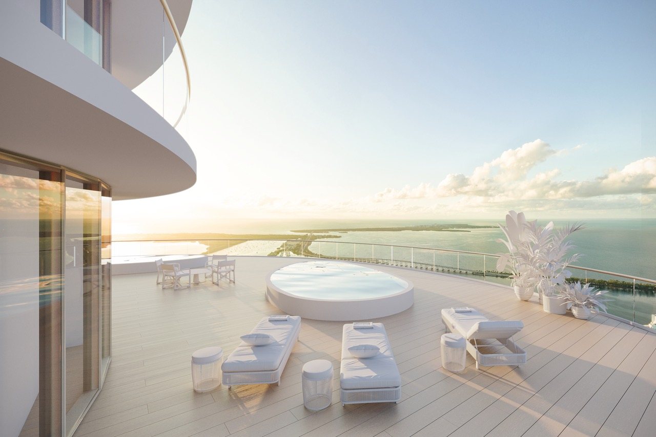 Cipriani Residences Miami, wraparound penthouse terrace