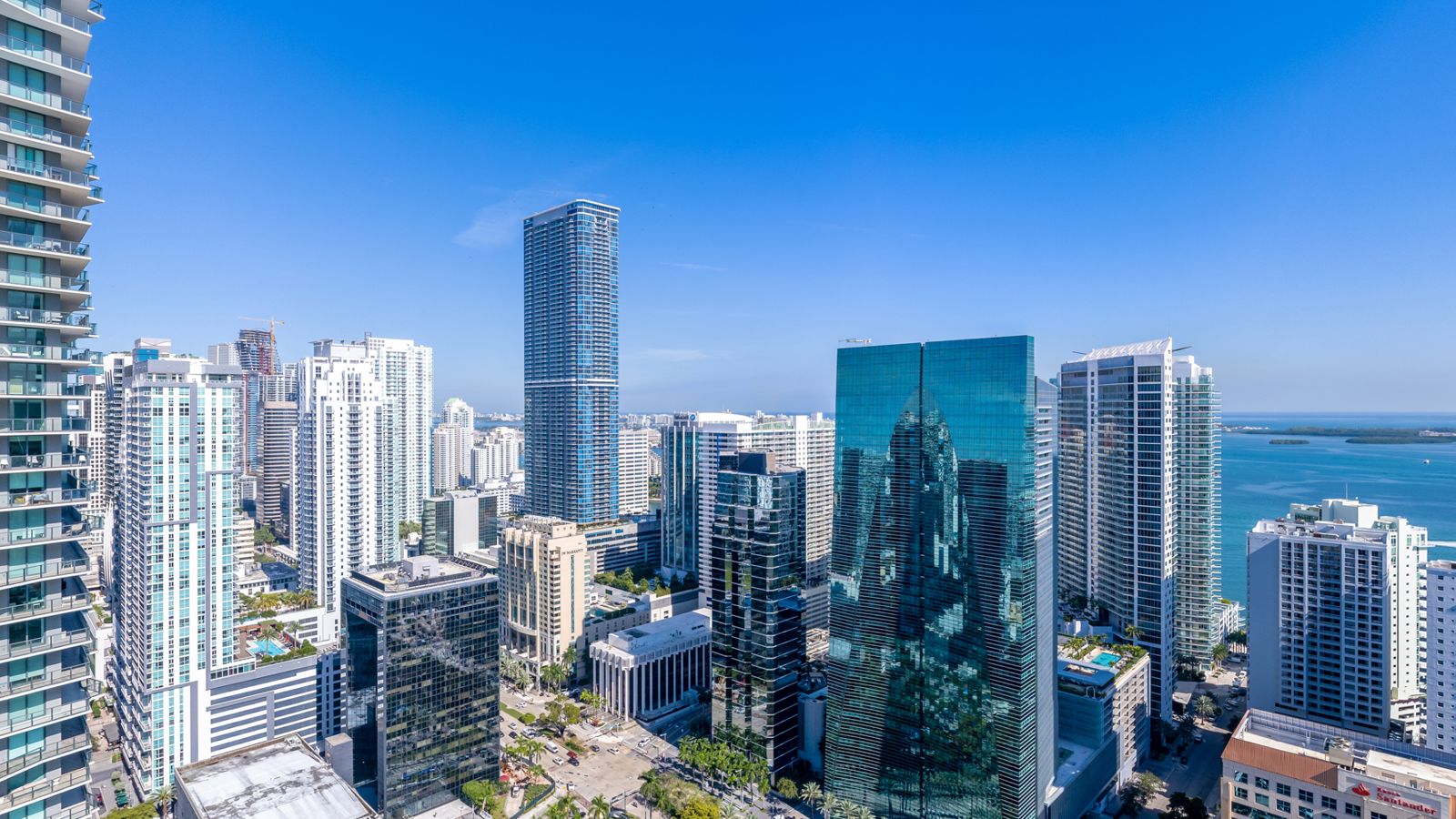 Cipriani Residences Miami, view northeast to the Brickell skyline from about 400 feet, near the 36th floor, photographed from the site